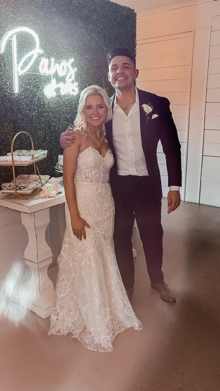 Nick and Makenzie on their wedding day